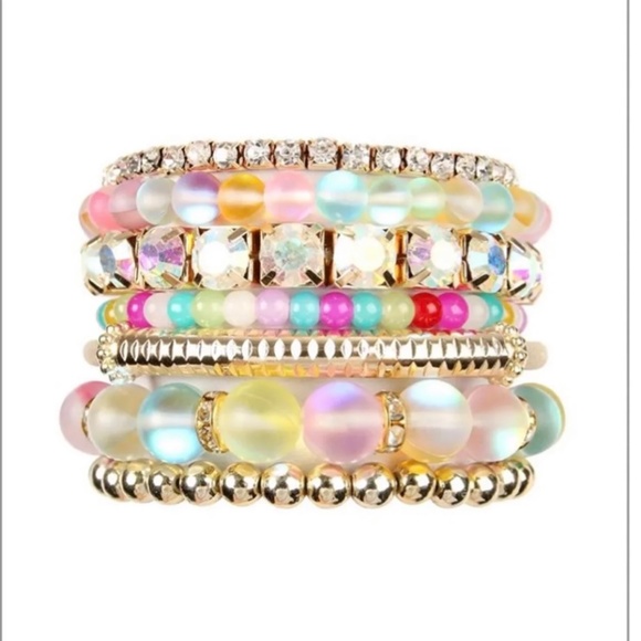 Mermaid moonstone bracelet stack - Picture 3 of 3